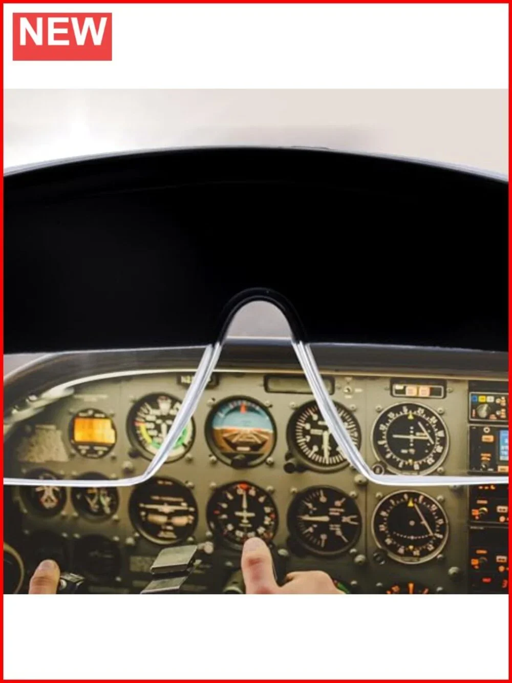 IFR Flight Training Glasses - Pilot Goggles with Adjustable Temples, Hard Case